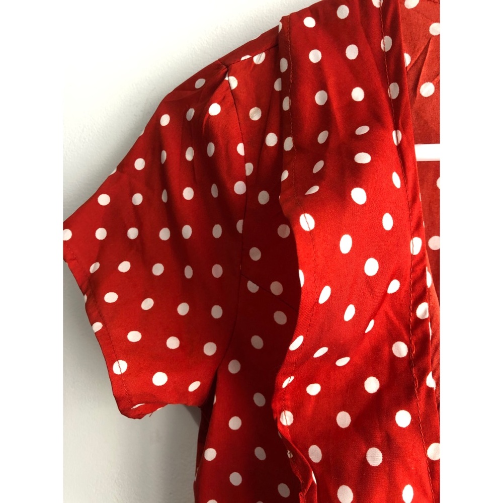 🇨🇦 Retro Polka Dot Ruffle Sailor Pinup Dress - Picture 4 of 10